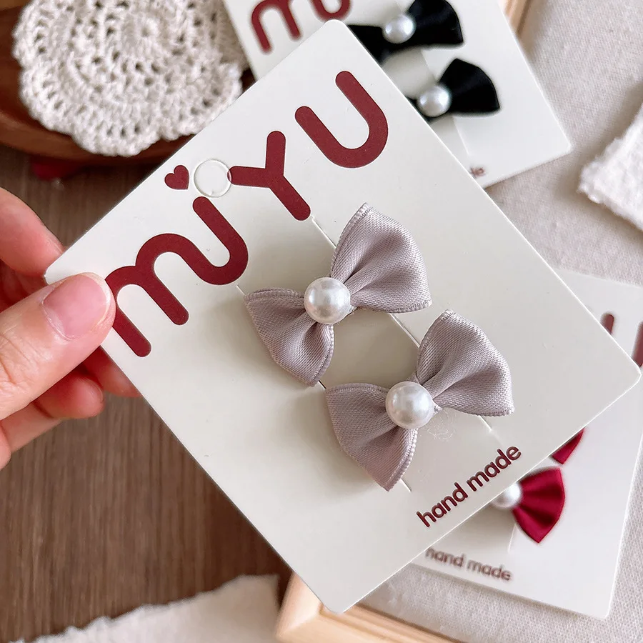 

Korean Satin Small Pearl Butterfly Hair Clips Children Sweet Legant Small Edge Clips Baby Girls Hair Clips Girl Hair Accessories