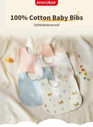 Three layer Cotton Baby Bibs Muslin Cotton Stuff Newborn printing Snap Button Soft Saliva Towel Burp Cloth Feeding Drool Bibs