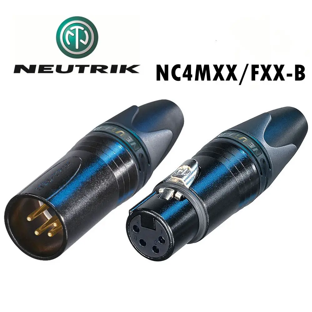 

10PCS NEUTRIK NC4MXX-B/NC4FXX-B Silver-plated four-core Cannon Plug XLR Balanced male/female 4P XLR NEUTRIK connector