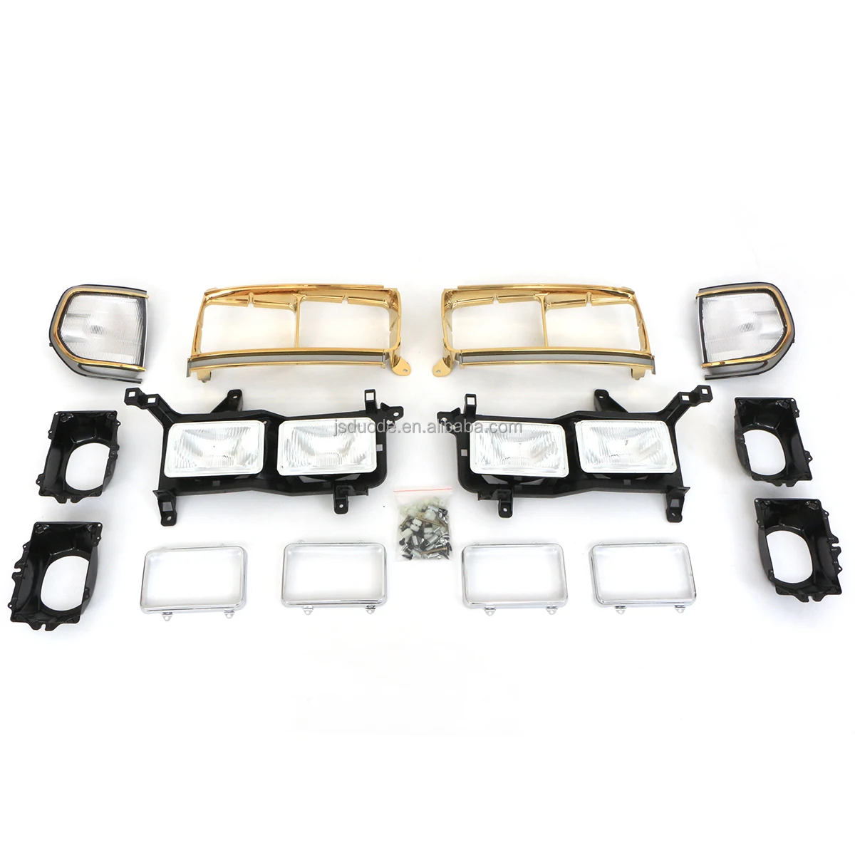 Dream Car Auto Parts Lamp Surround Golden Brackets Yellow Corner Lights Fit For LandCruiser LC80 FJ80 1990-1997