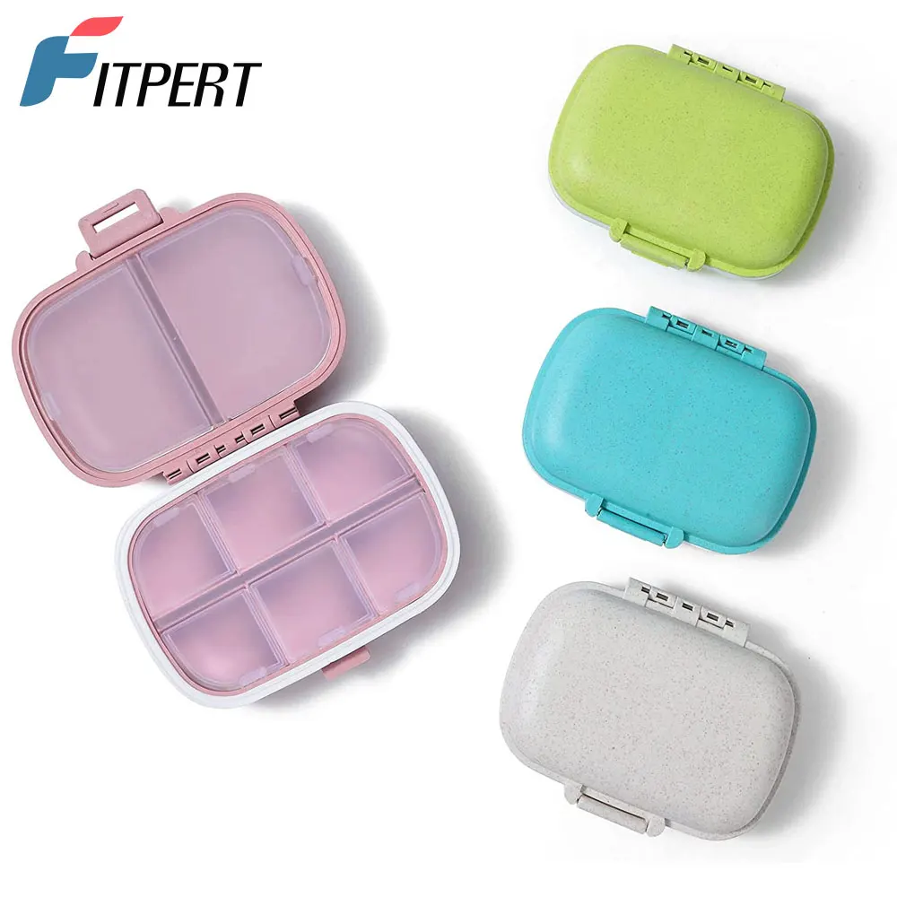 Travel Pill Organizer Box, 8 Compartments Moisture Proof Pill Case Portable Pill Container Holder for Vitamin Medicine Organizer