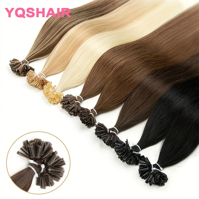 

U Tip Fusion Hair Extensions Nail Tips Human Hair Keratin Hair Bondings clip-in and tape-in hair extensions14-26 inch