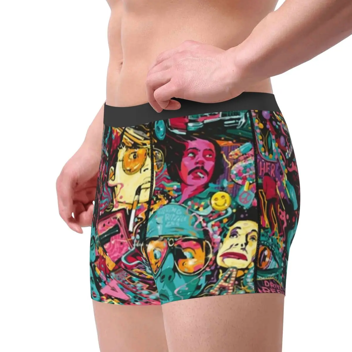 복서 팬티 반바지 라스베가스의 두려움과 혐오 아트 팬티 남성용 부드러운 속옷 남자 남자친구 선물