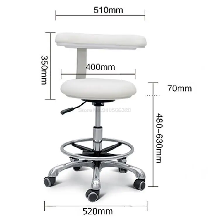 Y Tế Nha Khoa Nha Sĩ Ghế Phẫu Thuật Y Tá Của Bác Sĩ Phân Với 360 Độ Xoay Tay Da PU Trợ Lý Phân Ghế