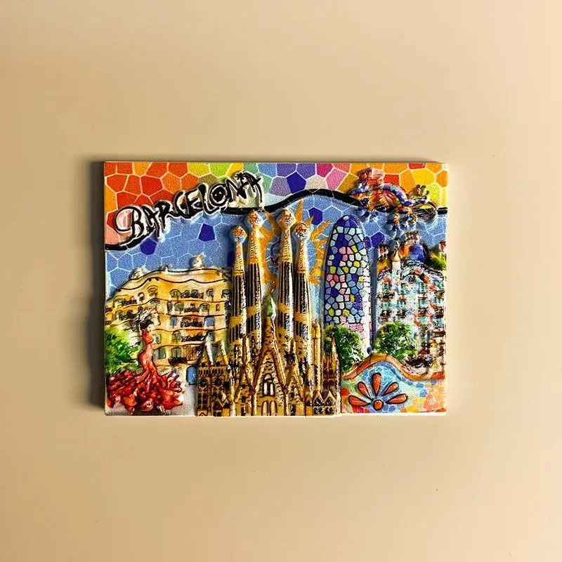 

Barcelona, Spain, Sagrada Familia Tourist Souvenir Fridge Magnet Creative Architecture Scenery Unique Gift