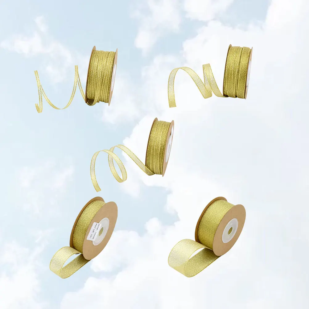 

5pcs 5 Rolls 3Mm 6Mm 10Mm 15Mm 20Mm Grosgrain Ribbons Set Polyester Gift Ribbon For Diy Party Decoration Flower Packaging Craft