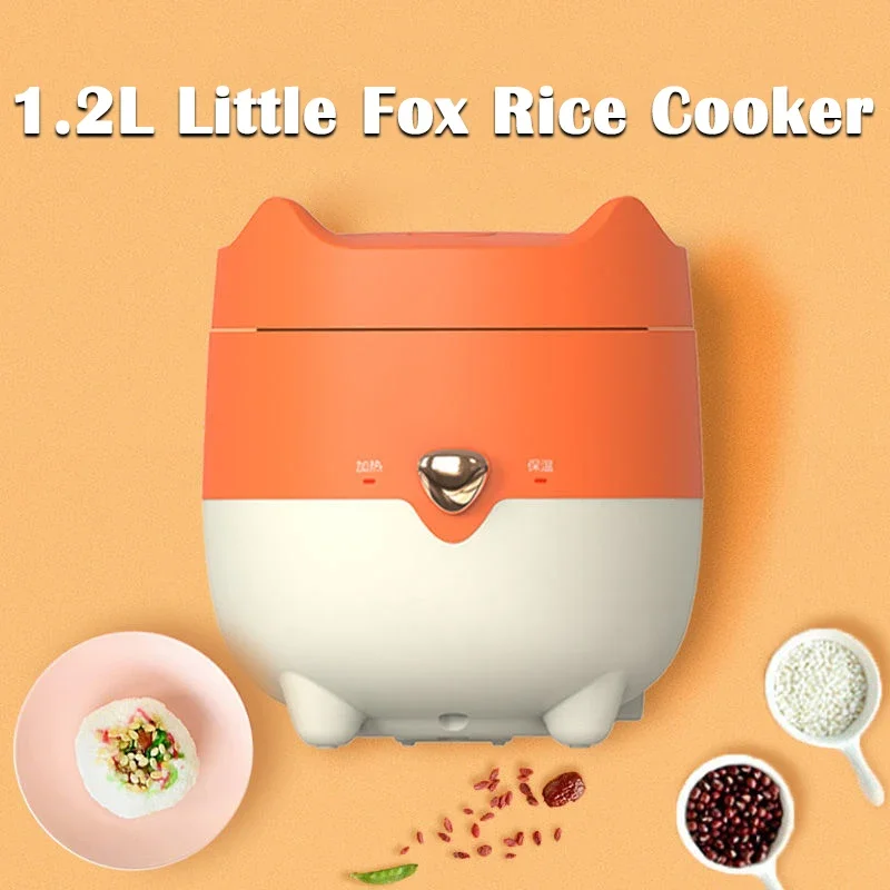 Nieuwe Mini rijstkoker Kleine 1.2L Rijstkoker Binnenlandse kookpot midea Fox Line Rode kawayi kitty Smart Cooker een sleutel