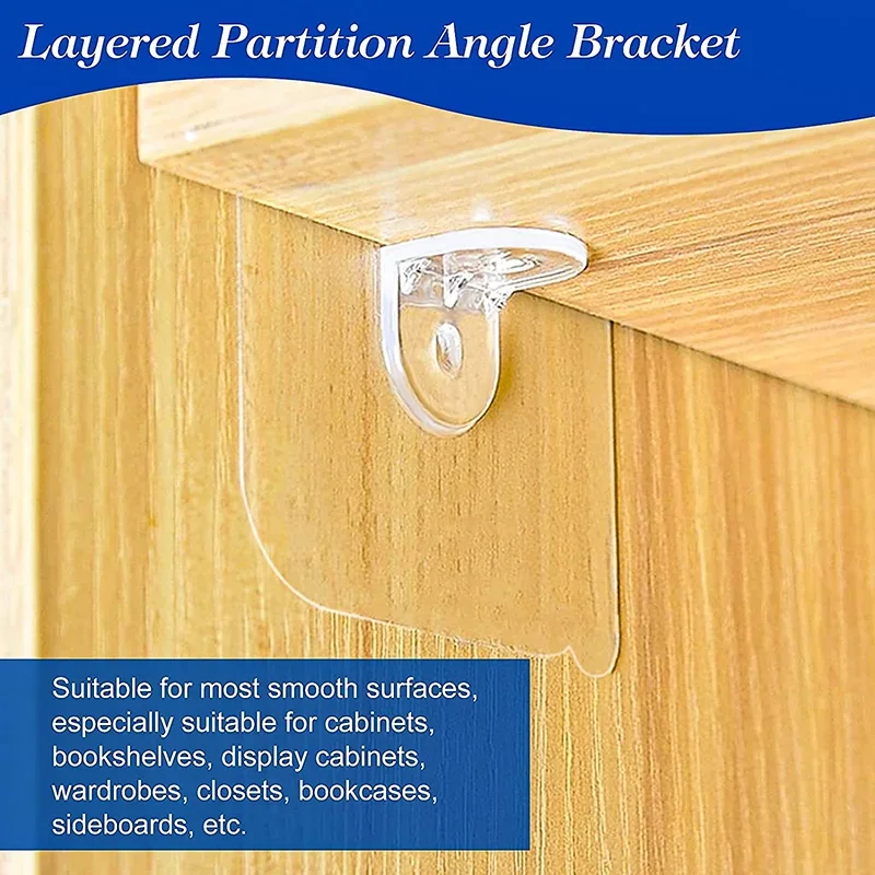 Adhesive Support Shelf Bracket Non-Perforated Wardrobe Strong Partition Layer Fixed Paste Hook Home Kitchen Accessories