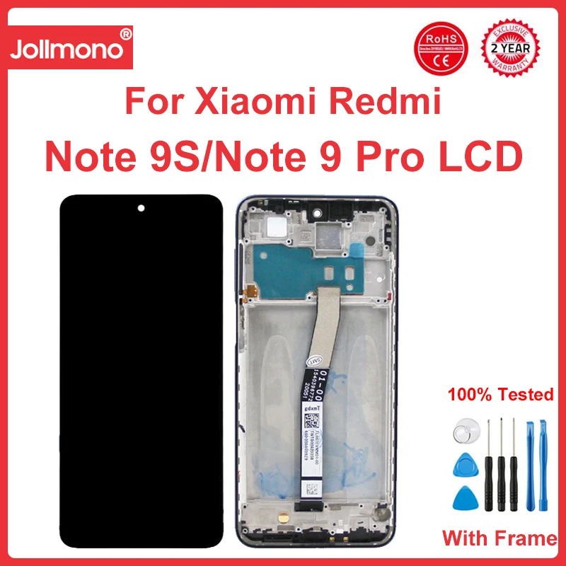 Imagem -03 - Tela Sensível ao Toque Lcd com Moldura Montagem para Xiaomi Redmi Note 9s M2003j6a1g Pro M2003j6b2g