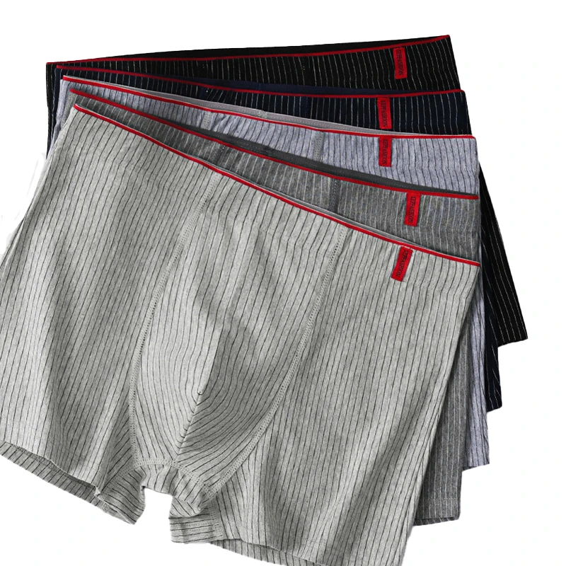 3 Pcs/Lot Men's Simple Striped Underwear Comfortable Breathable Mid-Rise Boxers Briefs Teenage Fashion Boxer Shorts