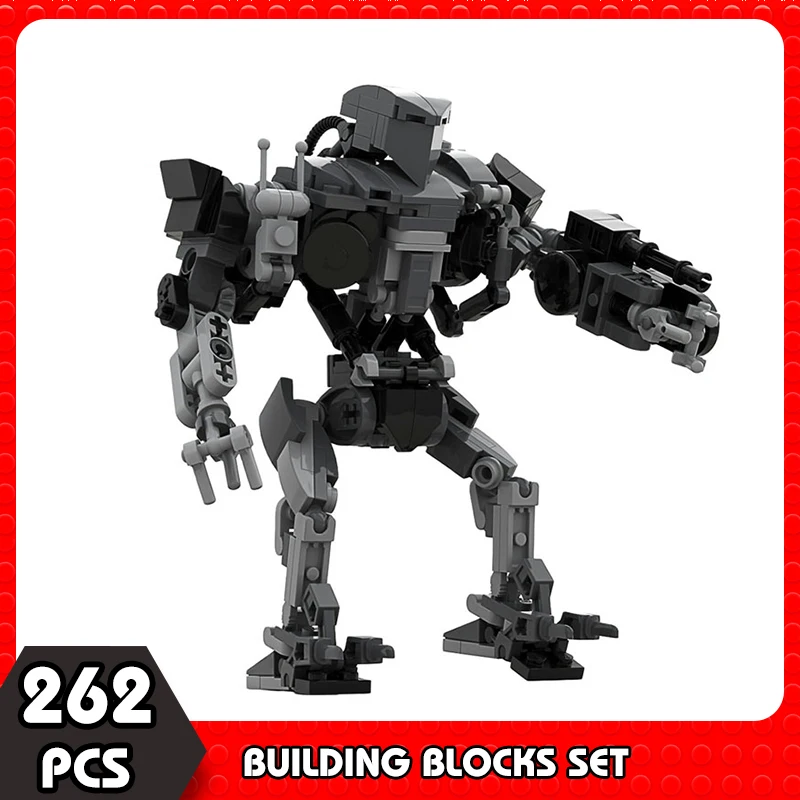 

Moc RoboCoped Robot Cain Mechanical Mecha Building Blocks Set Movie Action Figures Assembly Bricks Model Toys for Children Gifts