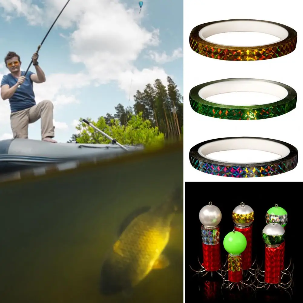 Wear-resistant Lure Sticker 50m Reflective Fishing Lure Tape Waterproof Adhesive Film High Visibility Artificial for Fishing