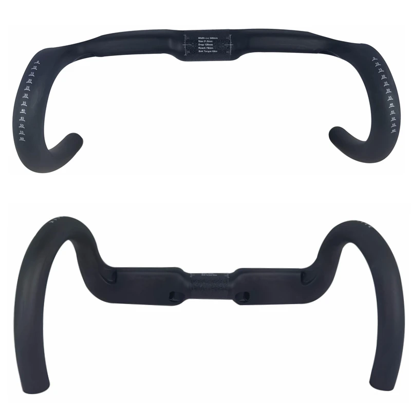 BIKEDOC nowy 340MM Aero szosowy drążek rowerowy drążek rowerowy z włókna węglowego 31.8MM do roweru UD matowy wygięty uchwyt węglowy