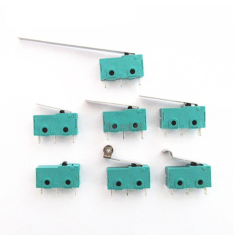 5pcs Silver Contact 5A250V Microswitch KW12 Travel Limit Switch Contact Button 2-pin 3-pin Travel Switch