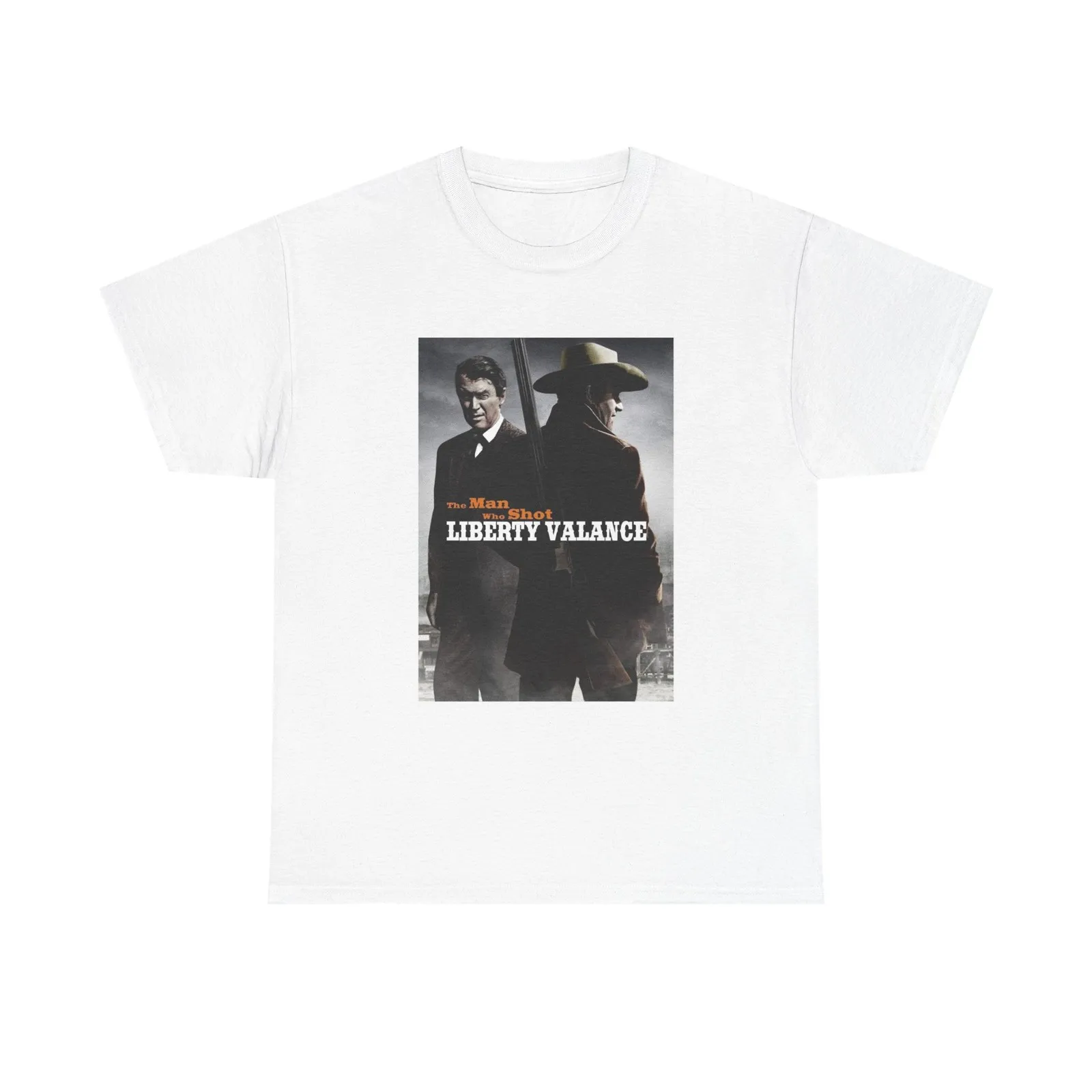 The Man Who Shot Liberty Valance Tshirt Vintage Poster Unisex Heavy Cotton Tee 1