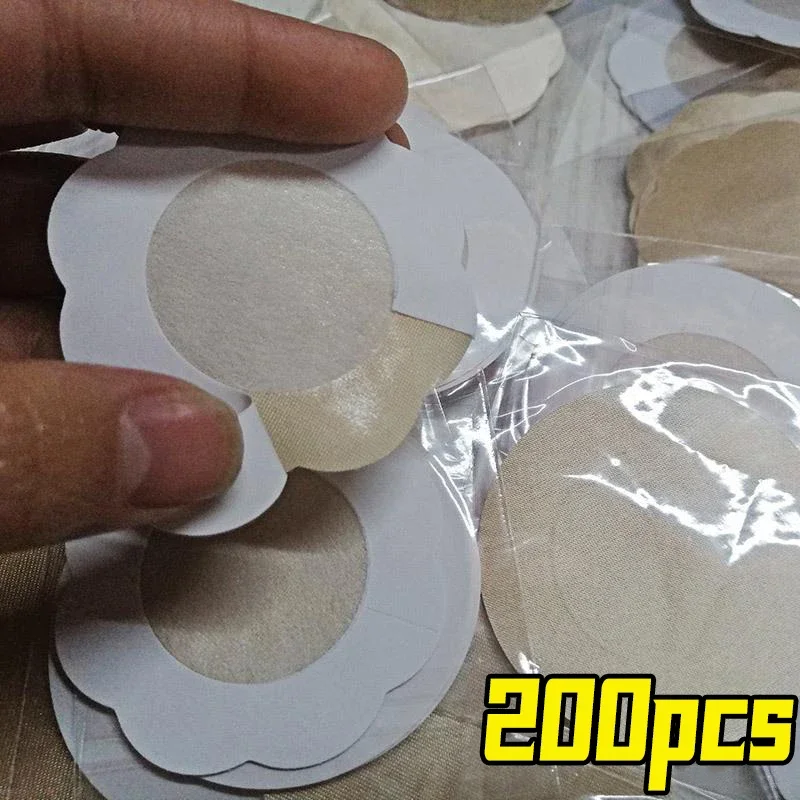 200PC Cloth Nipple Cover Teat Hide Women Disposable Nipple Pasties Piece Breast Petals Invisible Bra Padding Chest Sticker Patch