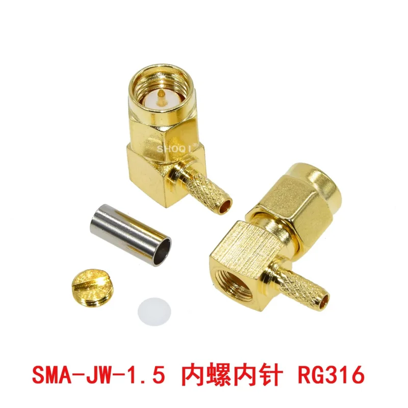 10PCS/LOT SMA Male Plug 90 Degree Crimp RG174 RG316 LMR100 Cable Right Angle RF Coaxial Connector