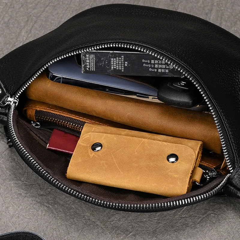 Imagem -05 - Grande Bolsa de Cintura Homens Cinto de Couro Pounch Anti-roubo Pacote de Cintura Fanny Pack Bum Bolsa Cinto Bolsa de Cintura Bolsa Peito para Bolsa de Couro Masculino