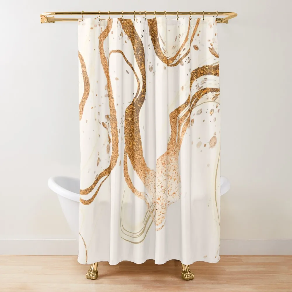 

Marble Beige Gold Texture Perfect Gift Shower Curtain For Shower Bathroom Fabric Waterproof Shower Curtain