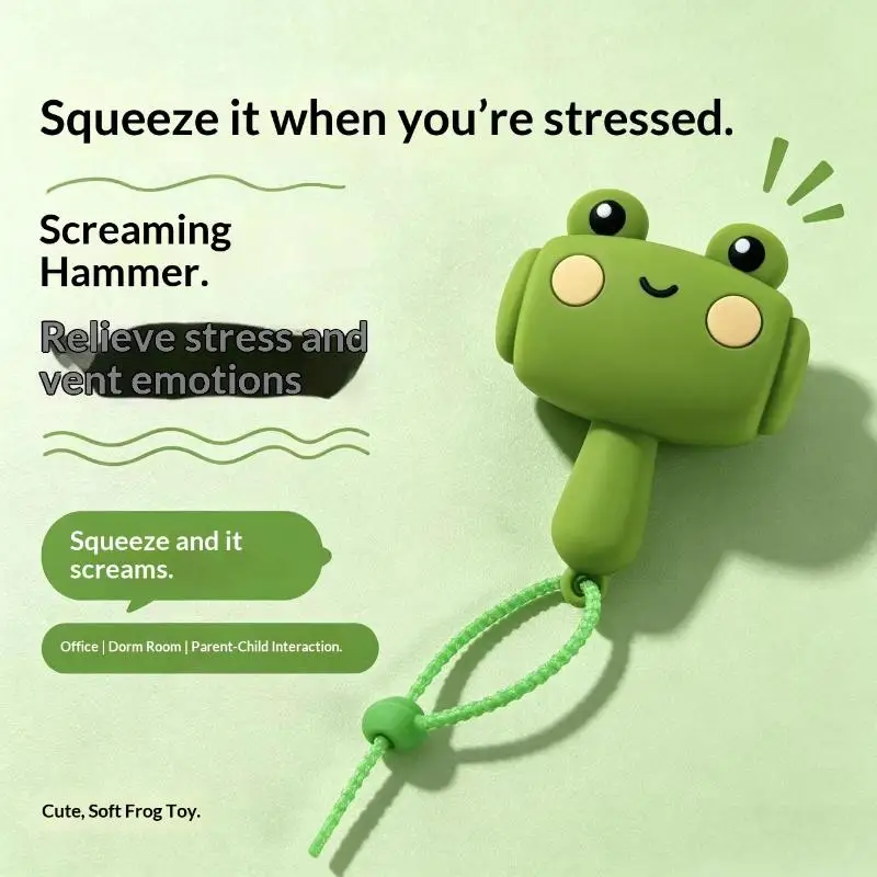 Cute Cartoon Animal Hammer Keychain Squeaky Sound Making Stress-Relief Toy Pendant Bag Charm Backpack Decoration Kids Gift