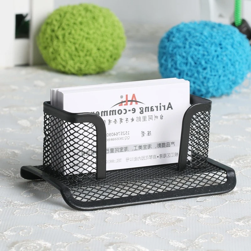

Office Tabletop Business Card Holder Metal Mesh Cards Cellphone Support Organizer Holder Paper Cards Display Holders