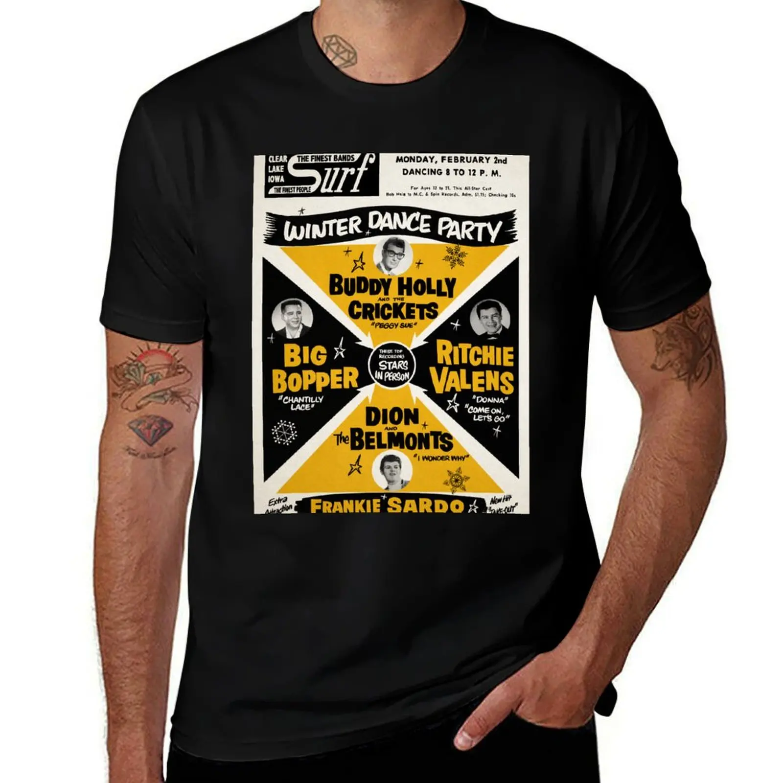 Buddy Holly - Winter Dance Party - Feb 3rd 1959 - The Day The Music Died T-Shirt All Match Basic Short Sleeve Top T-Shirt