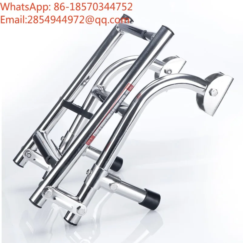 2026    Speedboat Yacht Launching Ladder Three-section Folding Ladder, Boarding Ladder Pedal