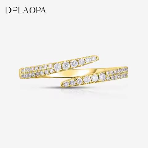 DPLAOPA 925 Sterling Silver Gold Open CZ Zircon Adjustable Slim Line Women Ring 2024 Luxury Fine Jewelry Rock Punk Jewels