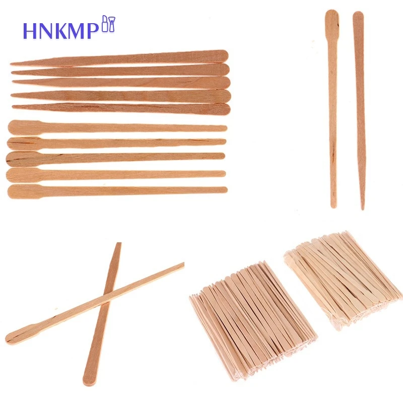 100Pcs Vrouw Houten Haarverwijderingsstok Wegwerp Ontharen Spatel Wax Sticks Hout Gezicht Wenkbrauwen Waxen Spatel Tool