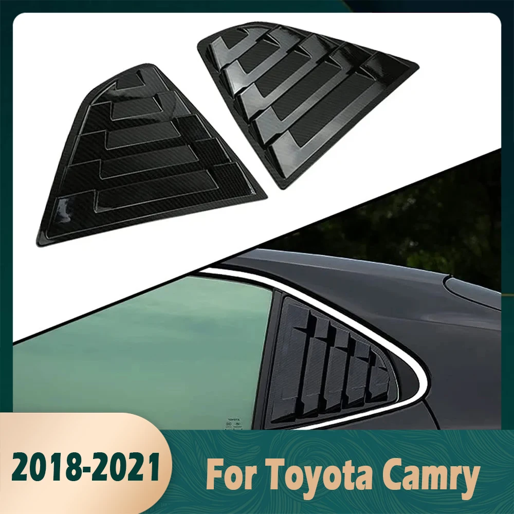 

A Pair Car Rear Side Window Louvers Air Vent Scoop Shades Cover Trim Blinds for Toyota Camry Accessories 2018 2019 2020 2021