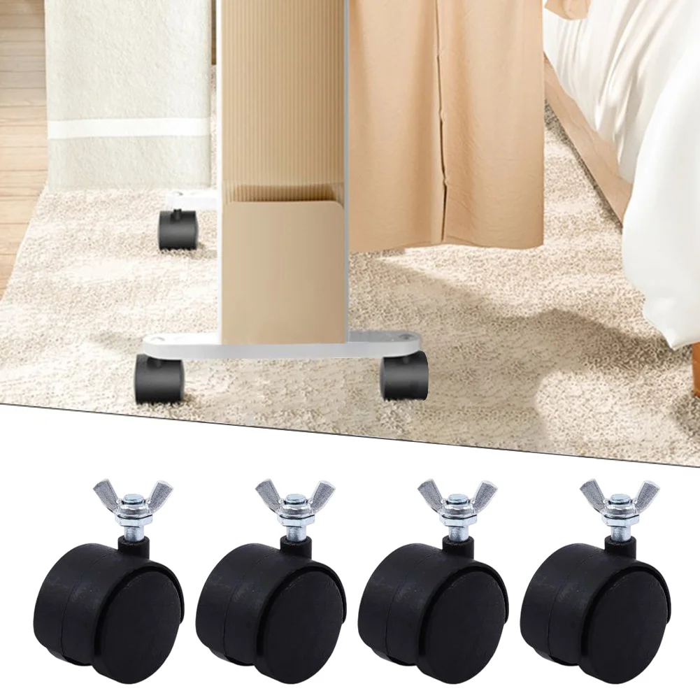 4PCS Swivel Casters Replacement For Electric Oil Heater, 1.5 Inch PU & Plastic Wheels With 8mm Screw Fittings