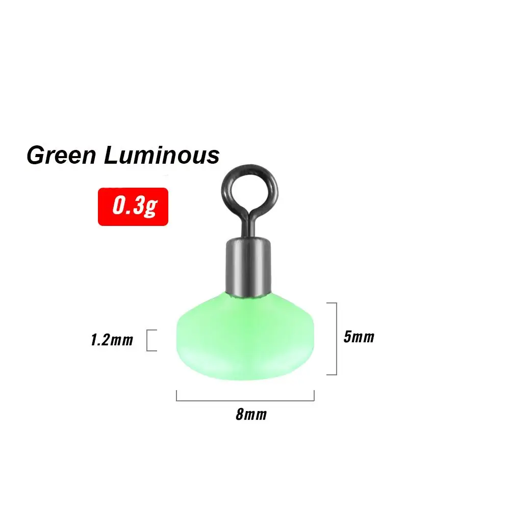 10pcs/bag Cross-Line Swivels & Bead T Shape Pulley Slide Rig Connector Luminous Green Saltwater Fishing Terminal Tackle