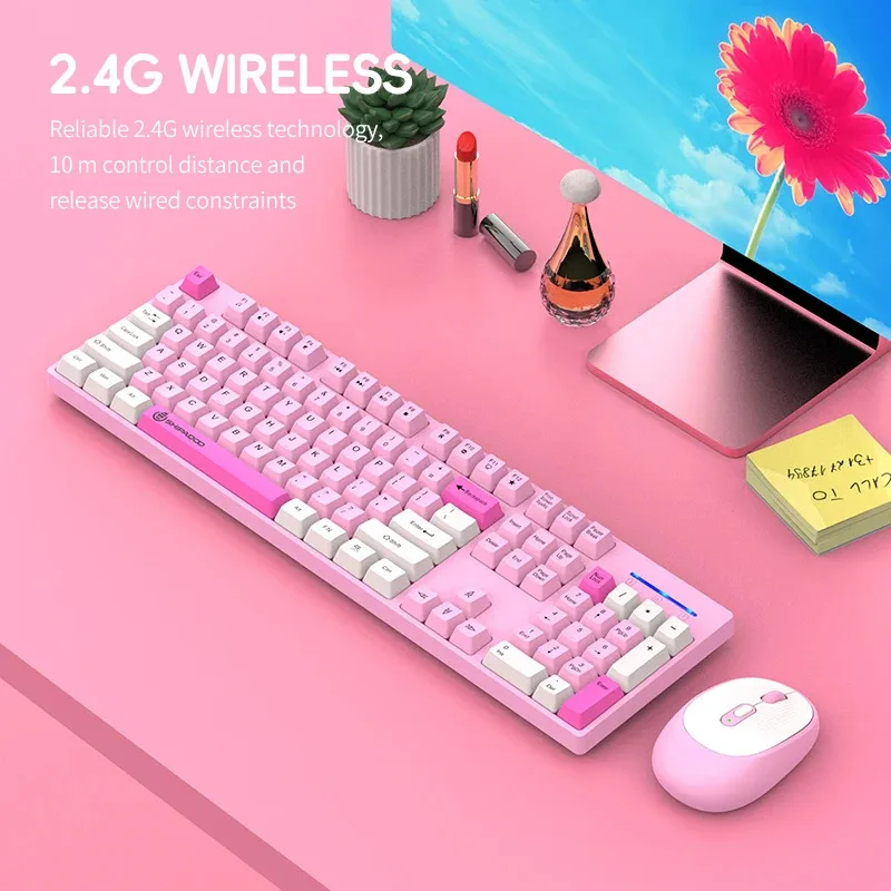Nuevo Juego combinado de teclado y ratón inalámbricos para videojuegos, ordenador portátil inalámbrico, accesorios de oficina, ratón inalámbrico gratis