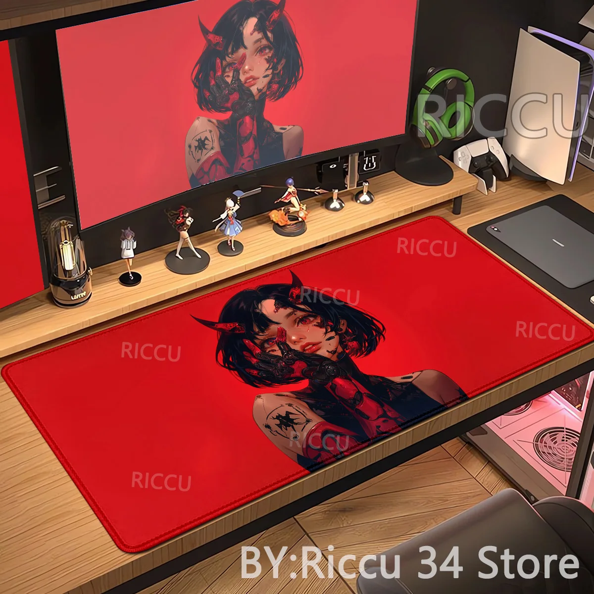 

HD Devil girl Office Kawaii Mousepads Rubber DeskMat Gamer Girl Large Mouse Pad Xxl Computer Accessories Stitch Gaming Mousepad