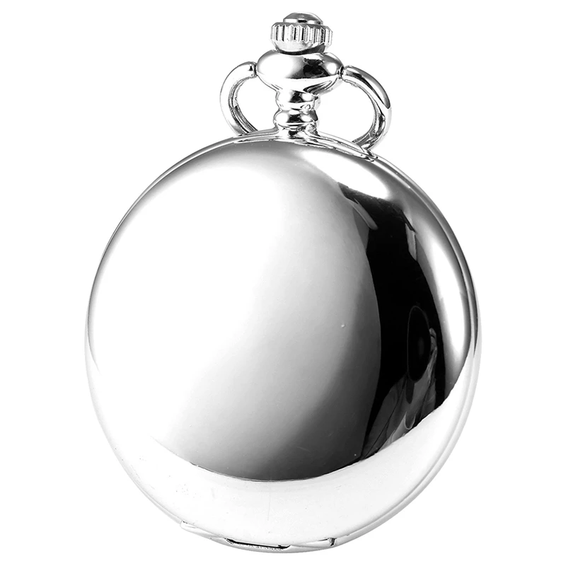 New-2X Pocket Watch, Metal Strap, Silver