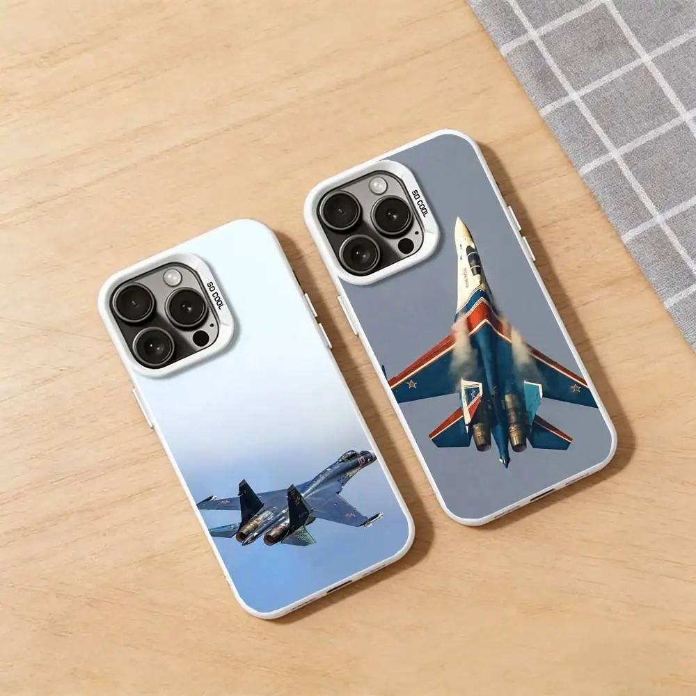 

Russian Aircraft SU-35 Phone Case for iPhone 17 16 Pro Plus 15 14 13 Max Mini 12 11 X XS Air Fashion Bumper