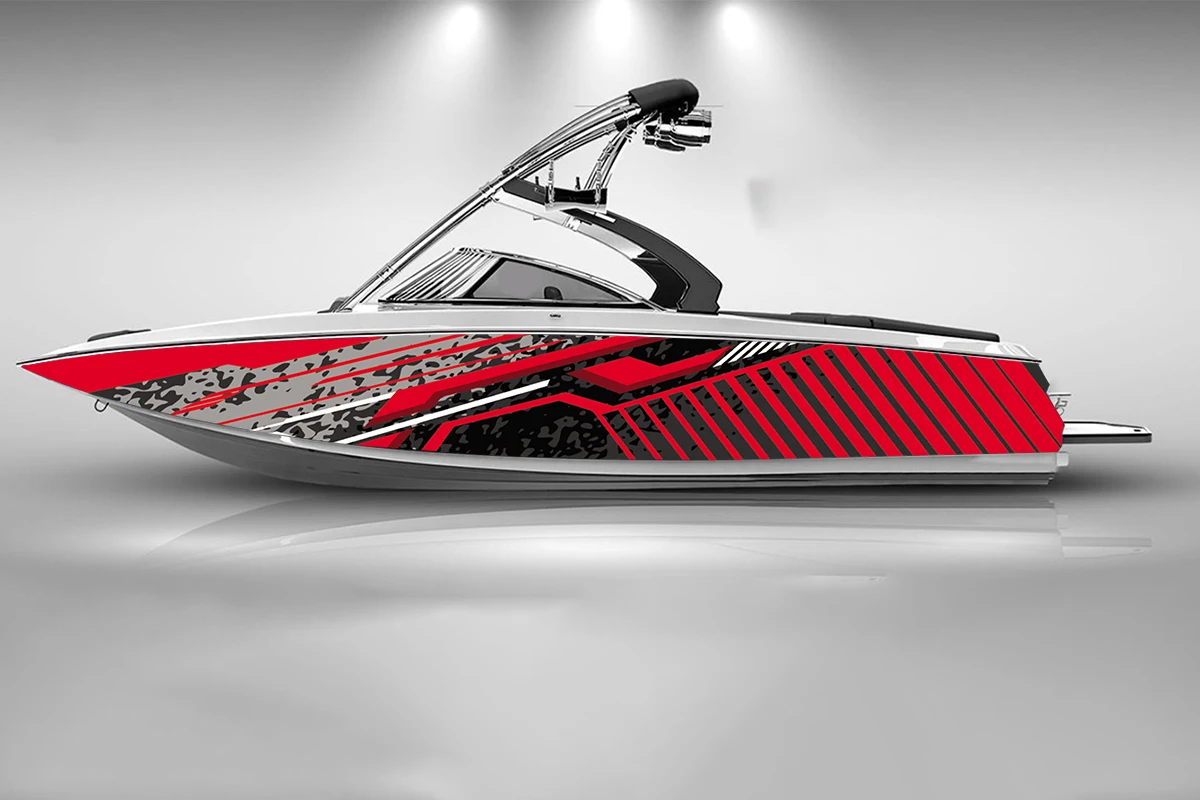 vector illustration Boat sticker fashion custom fish boat sticker vinyl waterproof boat wrap Graphic boat wrap decal 2