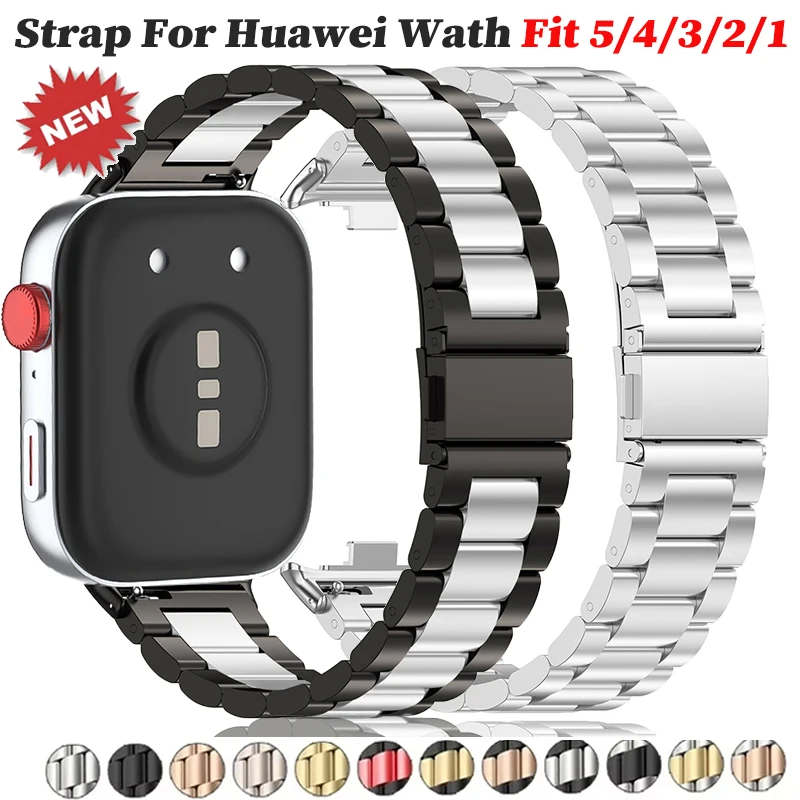Edelstahl-Armband für Huawei Fit 5 4Pro Metall-Luxusband Ersatz-Uhrenarmband für Huawei Fit5 4 3 2 1 Sport-Armband Correa