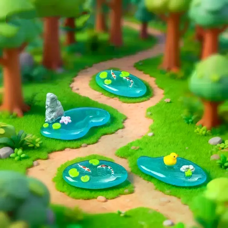 Bonsai Garden With Koi Pond - Mini Ornamentos de Resina para Lago