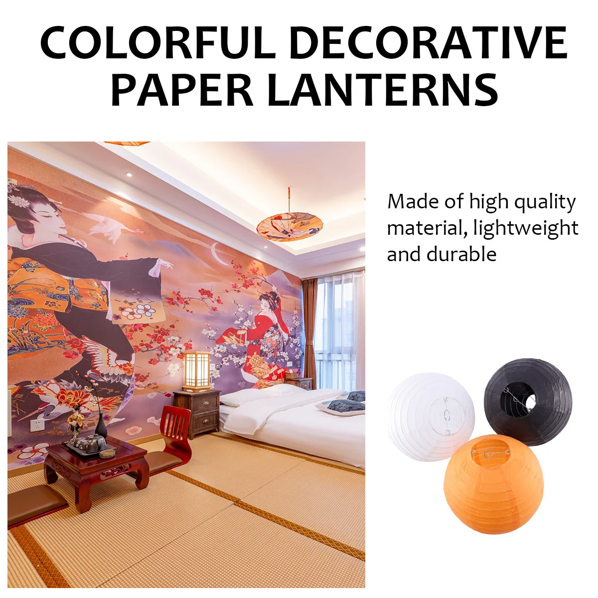 

9 pcs Colorful Ball Lantern Hanging Paper Lamp For Wedding Party Decor Paper Lantern Festival Indoor Outdoor Decoration