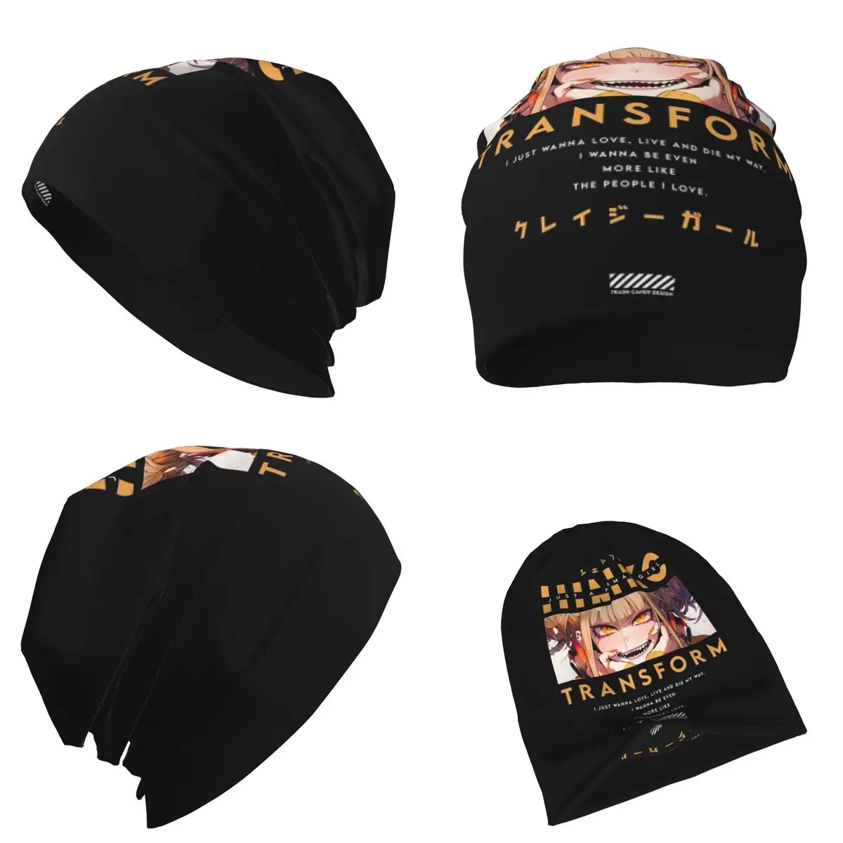 Himiko Toga Boku No My Hero Academia (2) قبعة محبوكة دافئة قبعة بونيه الموضة الخريف الشتاء في الهواء الطلق قبعات حريمي الرجال النساء الكبار