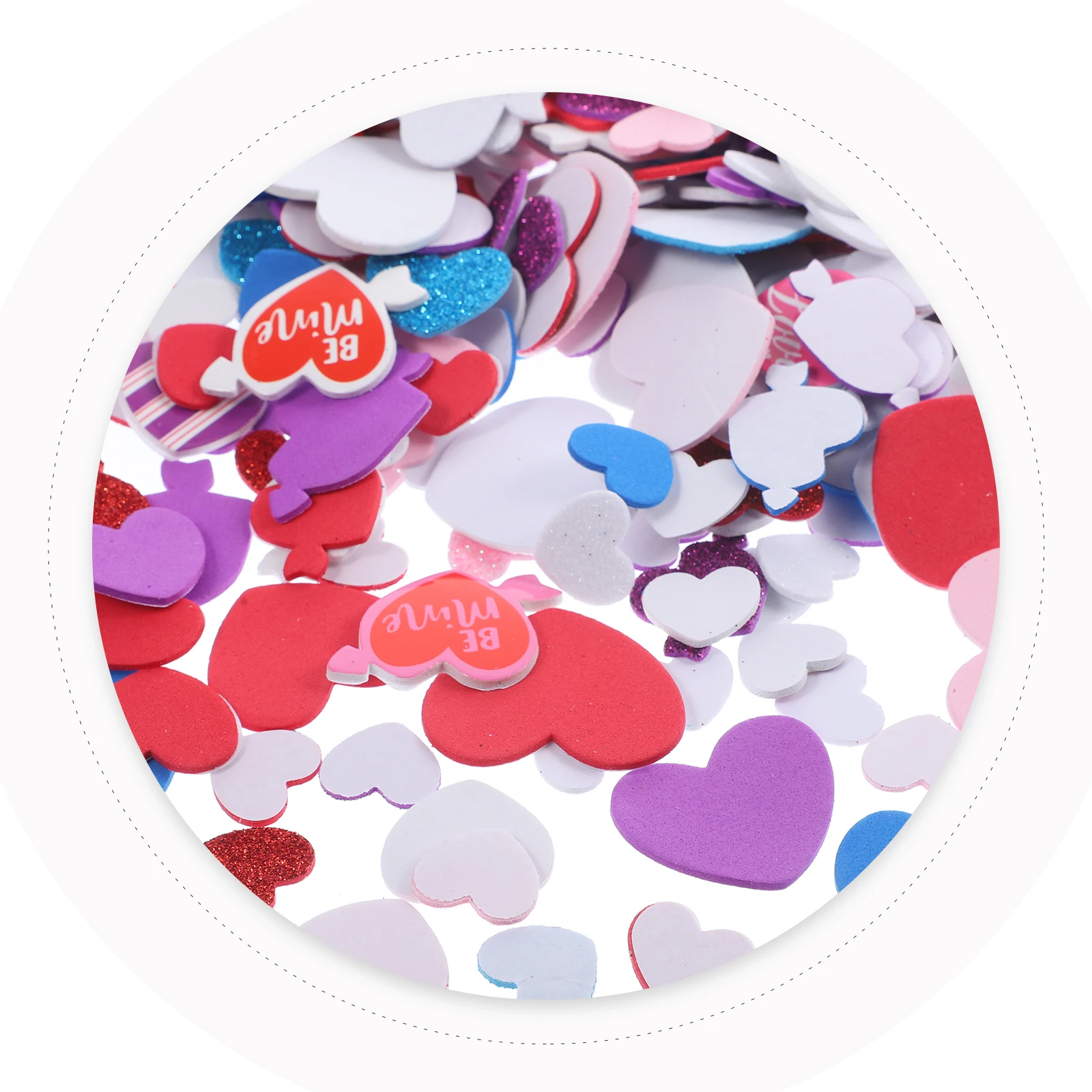 

1 set Self-Adhesive Valentine's Day Heart Stickers Paper Foam Multi-Color Practical Craft Decor Art Stickers Wedding Party