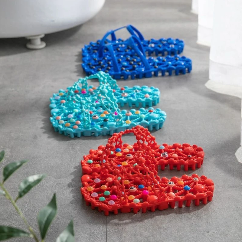 Bathroom Summer Slippers Dormitory Home Non-slip Indoor Bath Breathable Women Hollow Foot Massage Leakage Quick Drying