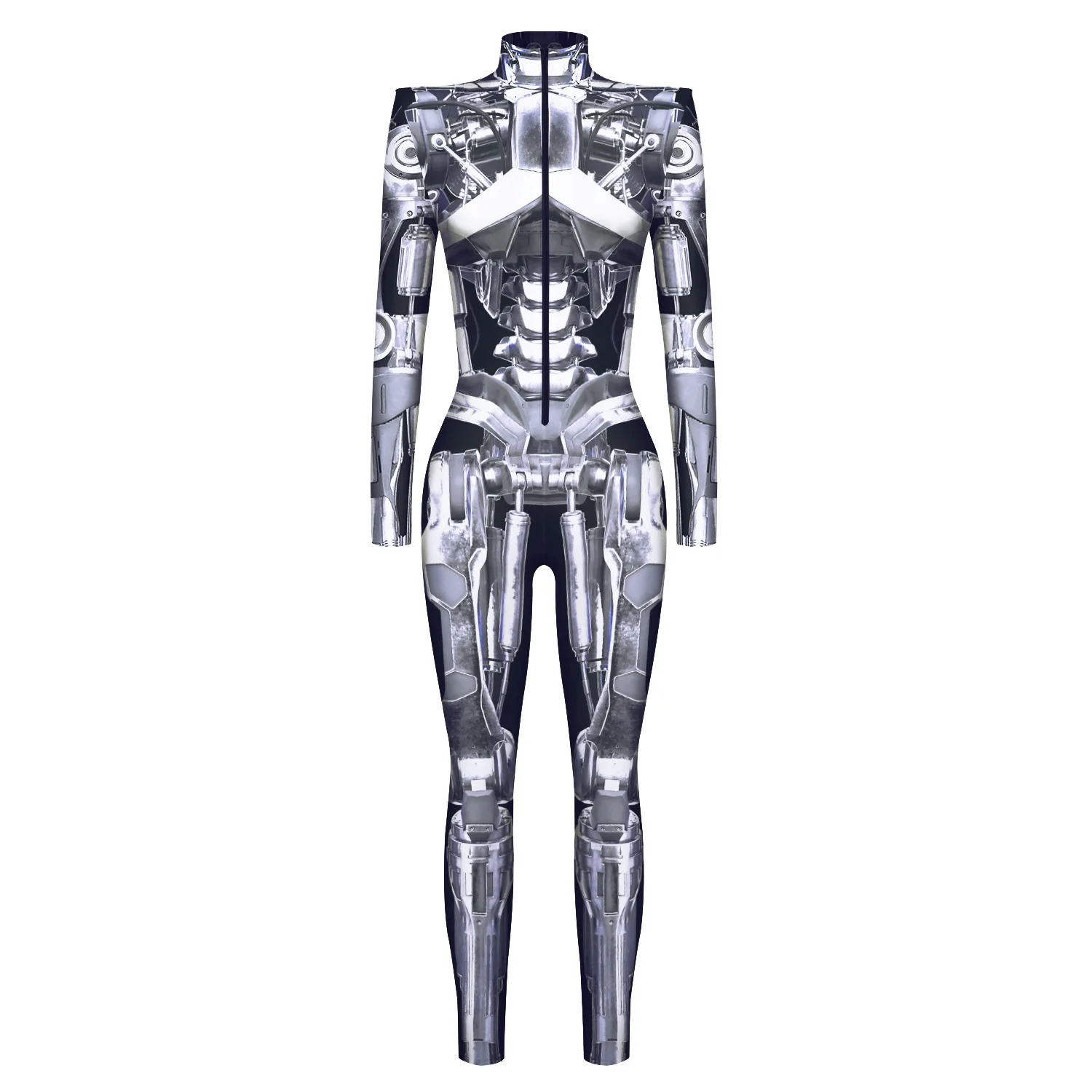 Mechanischer Roboter Punk Jumpsuit Catsuit Sexy Damen Cosplay Kostüme Zentai Performance Halloween Weihnachtsfeier Bodysuit – Detail 13