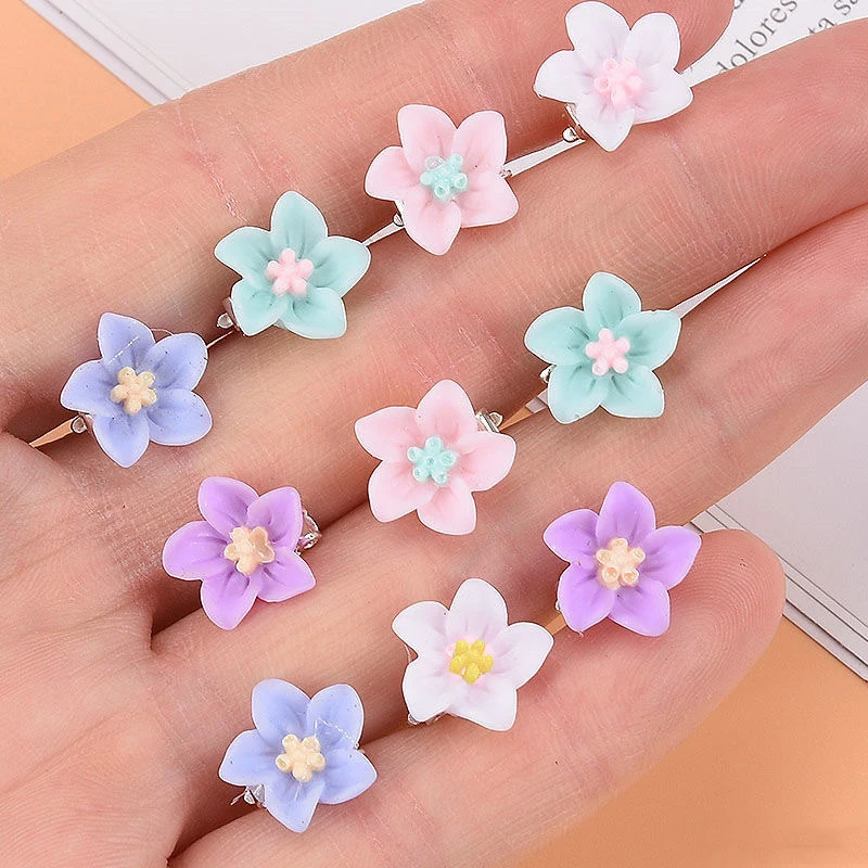 10pcs Korean Mini Flower Hair Clips Delicate Lily Flower Children Hairpin Buckle Women Girls Cute Princess Hair Accessories