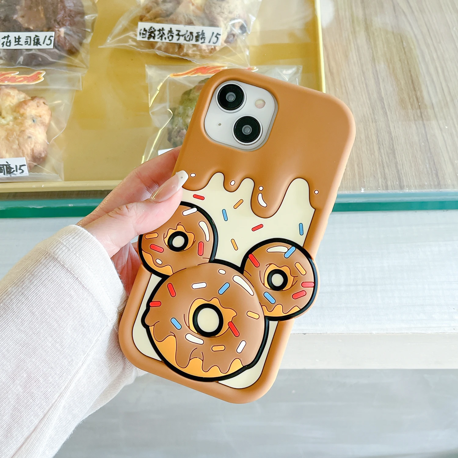 Donut Mickey Head For iPhone 15 14 13 12 11 Pro Max Case Soft Silicone Soft Case