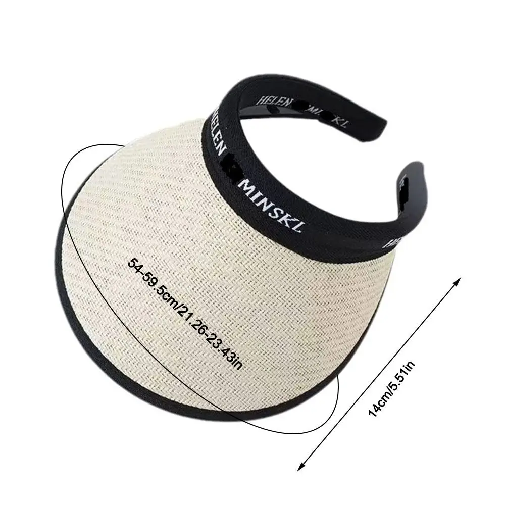 Foldable Portable Beach Hat Wide Brim Sun Hat Visor Hat Adjustable UV Protection Roll-up Summer Casual Straw Cap