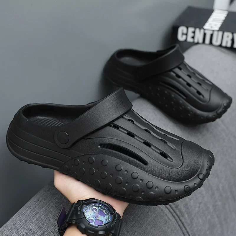 

Step on Poop Feeling Перфорированные туфли на толстой подошве 4,0 см. Новинка 2023 года, повседневные спортивные трендовые двух крутых тапочек для мужчин и женщин.