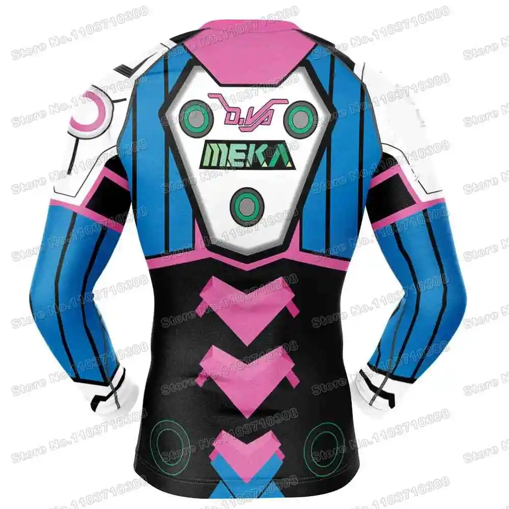 Gaming Over Cartoon Horloge Lange Mouw Anime Surfen Jersey Strand Badmode Duiken Gymshort Mma Bjj Mannen Jiu Jitsu Fitness Sets