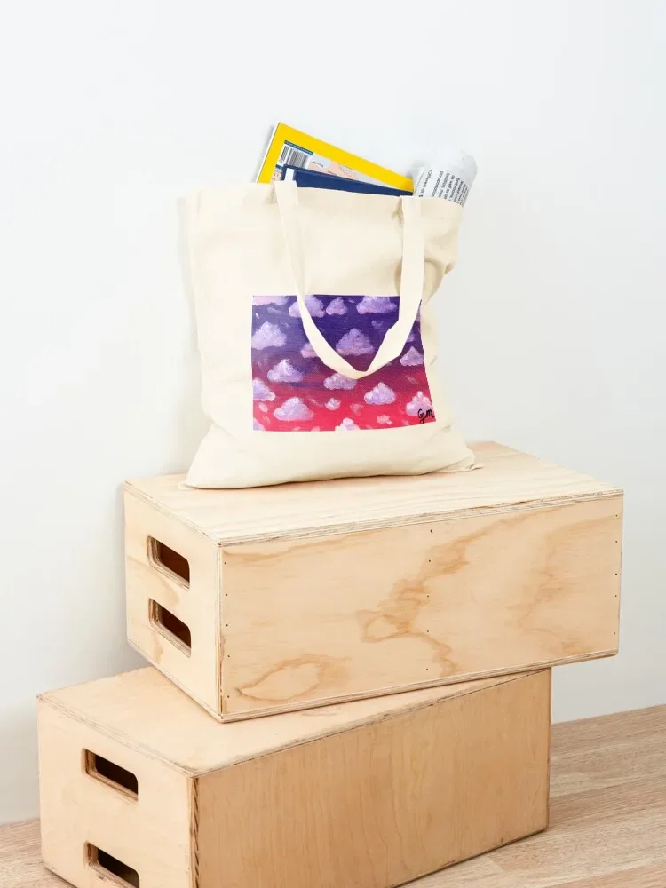 Purple Clouds Tote Bag sacs de shopping Canvas stote bag cloth bag woman Cloth
